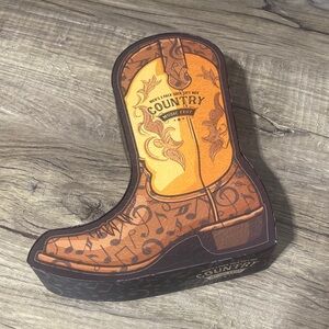 Country Music Fest Boot-Shaped Decorative Box - Orange